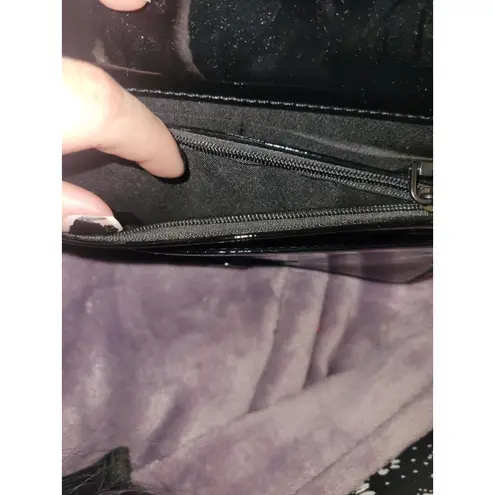 Badgley Mischka Black Glitter Evening Chain Bag Party Purse Clutch