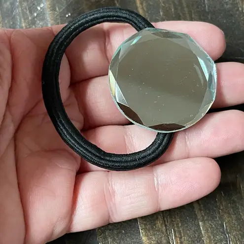Boutique Round Glass Mirror Hair Tie Pony Tail accessory