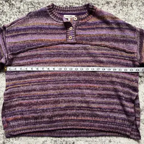 Cleo + Wolf Space Dye Henley Sweater Purple Size Medium Purple