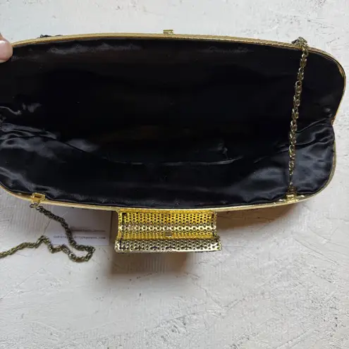 Vintage Black Beaded Clutch Evening Bag with Chain Strap
