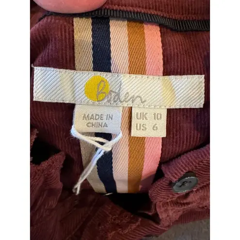 Boden Shirt Women 6 Burgundy Lace Neck Corduroy Button Down NWT Preppy Career Purple