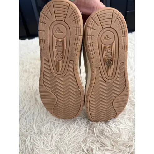 Anthropology Gola Hawk Shimmer Sneakers Silver Gold Leather Suede Lace Up Size 6