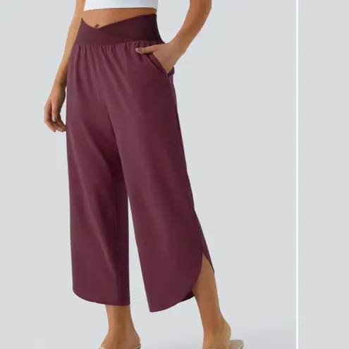 Halara Breezeful High Waisted Crossover Side Pocket Split Quick Dry Pants NWT S
