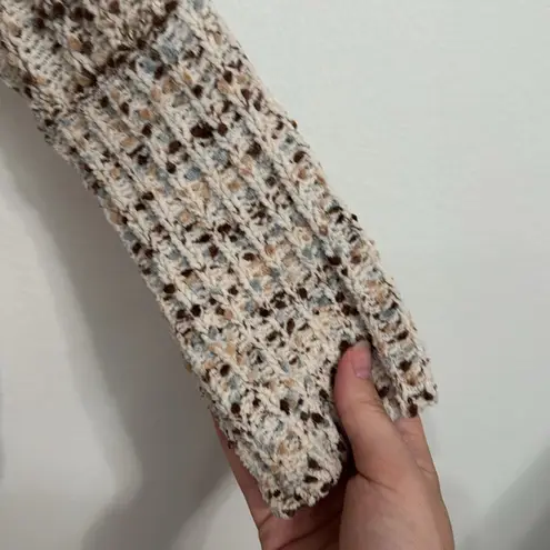 Moon & madison Women’s Confetti Cream Cowlneck Chenille Cable Knit Sweater XS