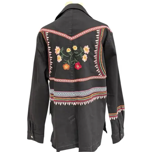 Billy T Black Embroidered Throw It On Denim Jacket – Size Medium (NWT)