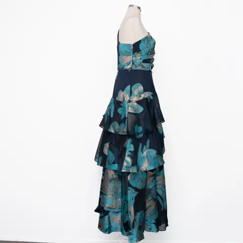 Aidan Mattox - One-shoulder Jacquard Tiered Ballgown.