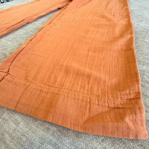 NWT Velvet By Graham & Spencer Women Pull On Orange S Gauze Pants Wide Leg
