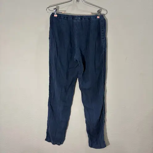 CP Shades Pants Womens Sz S Black 100% Linen Pull On Elastic Waist Coastal Boho