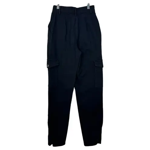 Wilfred Free Aritzia High Rise Black Utility Cargo Pants Straight Leg Snaps 00