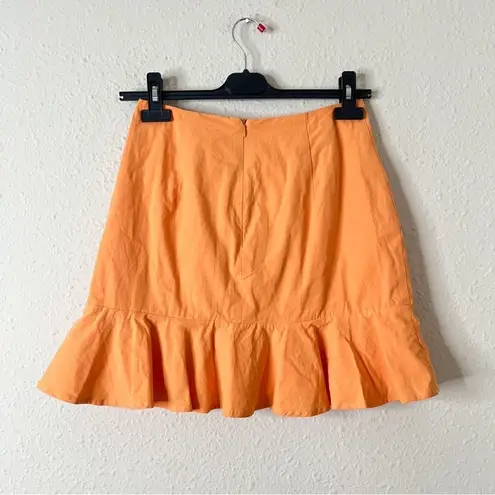 Showpo Astarte Ruched Mini Skirt In Sherbet NEW Size 2 Orange