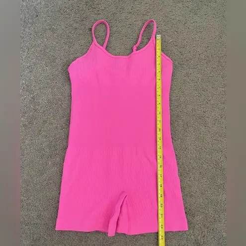 Hot Pink Bodycon Ribbed Romper