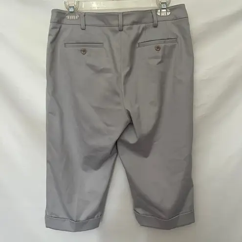 Peace of Cloth Bermuda Womens Short Sz 6 Preppy Career Stretch Cuff Trouser Gray