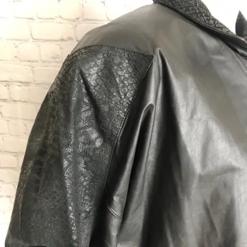 Vintage 80's Evan Arpelli Oversize Gothic Funky Leather Jacket Size M Black Size M