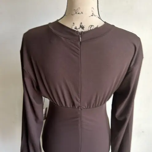 superdown X Revolve Tina Ribbed Underwire Chocolate Brown Dress Size Small NWT