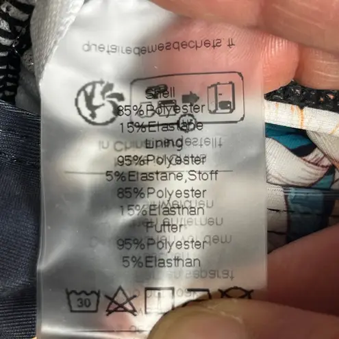 Floral Boy Short Swimsuit and Sheer Coverup New M Blue Size M