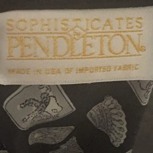 Pendleton Vintage Sophisticates Black White Pendant Print Midi Skirt Size 12 USA