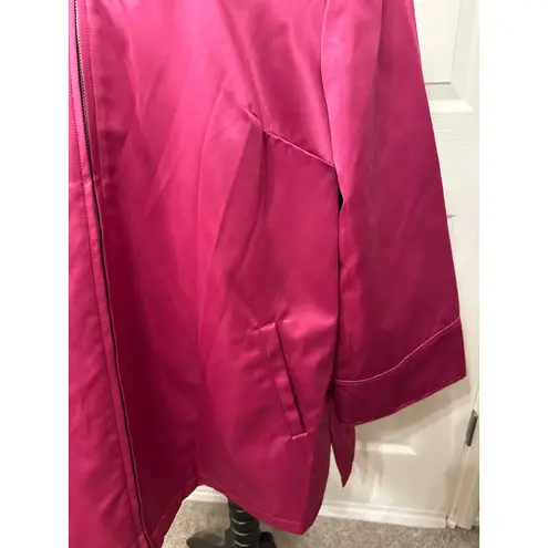 NWT Dennis by Dennis Basso Hot Pink Satin Short Zip