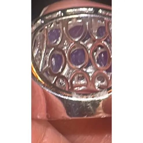Purple Lavender Jade Sterling Silver 925 Band Ring Size 6