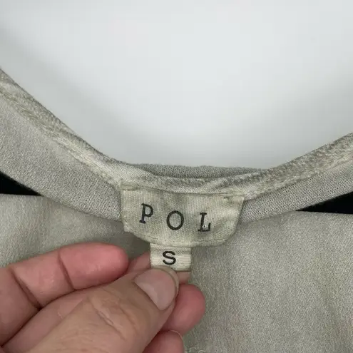 Beverly Hills Polo Club POL Women's Olive Green Ruffled Textured Seam Sleeveless Boho Tunic Blouse Small