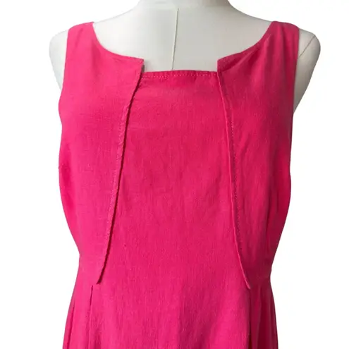 Edme & Esyllte deom Anthropologie Hot Pink Linen Sleeveless Dress ā Size 6