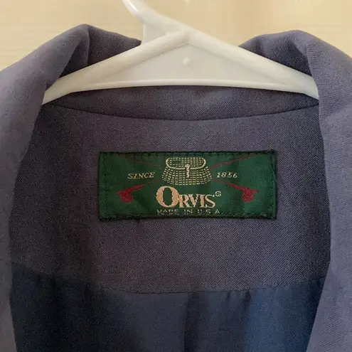 Orvis Vintage 1970s Blue Suede Style Women’s Blazer Textured Like New Size 6