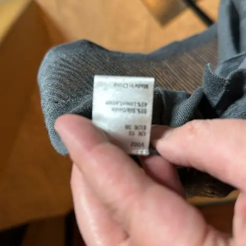 Poetry Charcoal Gray Silk Linen V Neck Long Cardigan Size 10