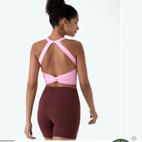 Halara SoftlyZero™ Plush Cut Out Cropped Yoga Tank Top Nosegay Pink Size XS NWT