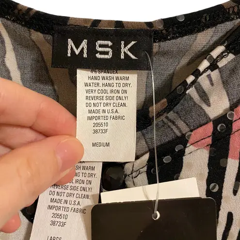 Msk NWT Zebra Print Two Piece Tank Blouse and Jacket Size Medium and Large