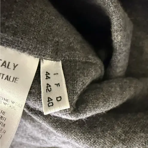 Made in Italy Wool Cashmere Cardigan Jacket Brown Gray Contrast Tie Belt Size 8