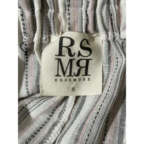 RSMR ROSSMORE Portia Woven Tops Off Shoulder Hi Low Hem Bell Sleeves Small Blush