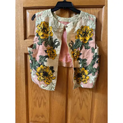 Farm Rio Delicate Flower Arabesque Linen Top - Size M