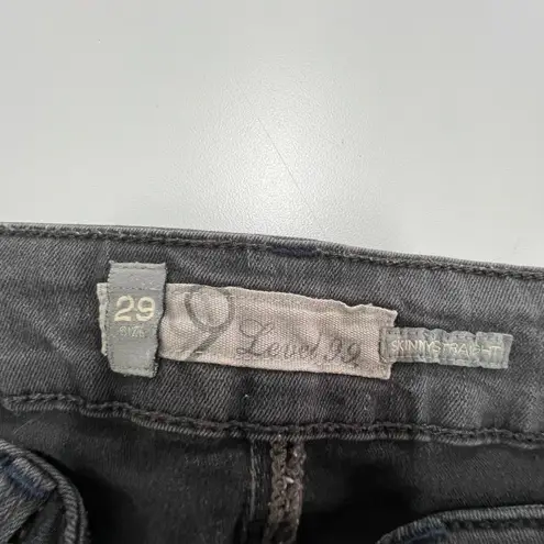 Level 99 Jeans Womens 29 Black Skinny Straight Stretch Denim Pants Mid Rise Gray