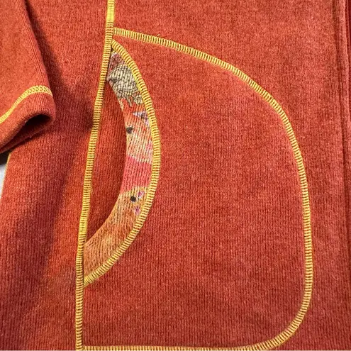 Nepa Italy Jacket Reversible Orange Floral Contrast Stitching Size Medium Boho