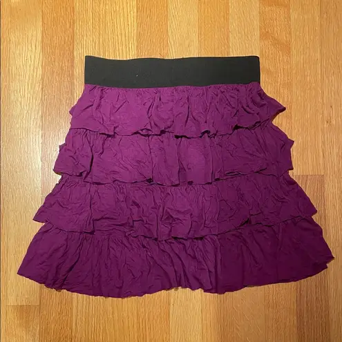Elle Purple Ruffled Women's Skirt Size Extra Small