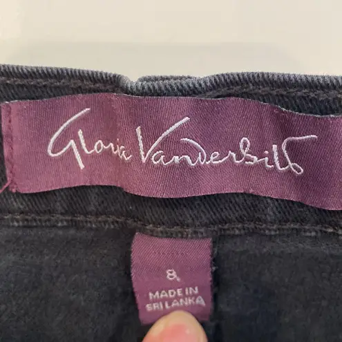 Gloria Vanderbilt Black Straight Leg High Rise Jeans Sz 8 Long Cotton Casual