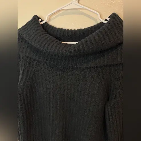 Madewell  Cotton-Blend Off-Shoulder Black Wool Cotton‎ Sweater Size XS