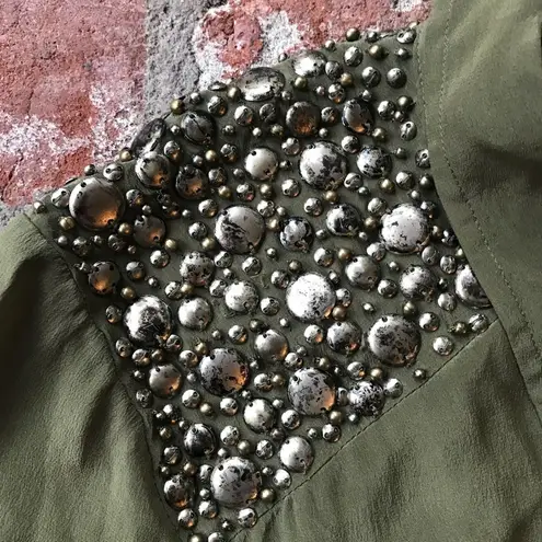 Love Sam Green beaded silk blouse