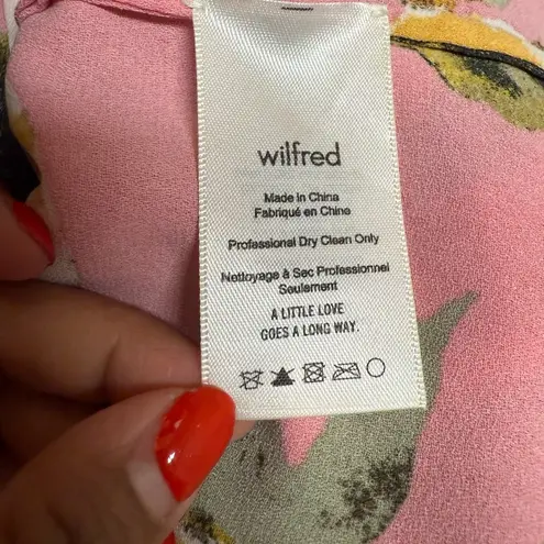 Wilfred Aritzia Promener Blouse Aurora Pink Birch Floral Off Shoulder Small