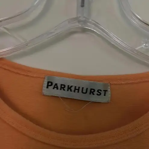 Vintage Parkhurst Orange Crewneck Short Sleeve Shirt Top Minimal Spring Colorful Size M