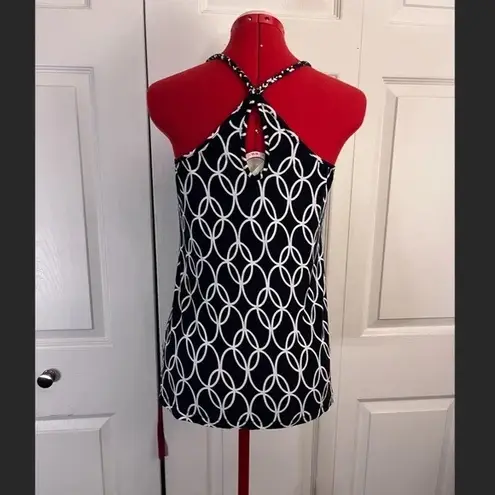 Tart Black & White Circle Print Tank Top L