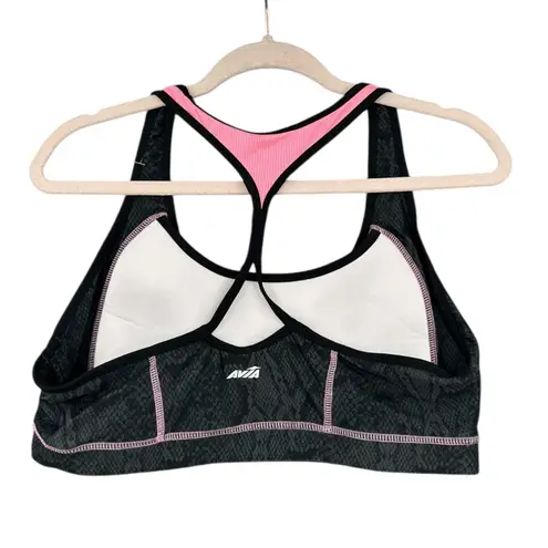 Avia Black Pink Trim Sports Bra & Bike Shorts Activewear Set Womens Size XL