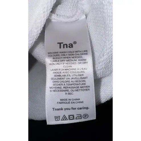 Aritzia Tna Airy Cropped Fleece Sweatshirt White Women's 2XS Oversized Old Money Size XXS