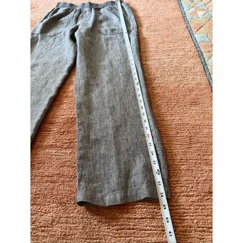 Coldwater Creek 100% Linen Pull On Pants Straight Leg Gray 10P