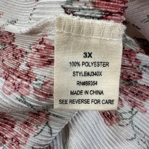 No Comment Floral Off Shoulder Romper Women 3X Crinkle Rose Shorts Elastic Waist