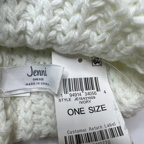 Jenni Ivory Knit Hat with Pom New