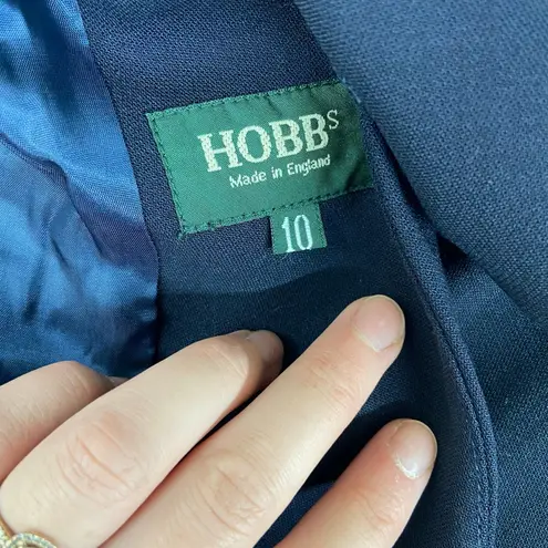 HOBBS navy blue triple button business attire formal blazer jacket 100% wool 10
