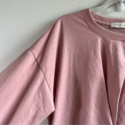 Bishop and Young Sweatshirt Blush Pink Cozy Front-Knot Crewneck Long-Sleeve XL EUC