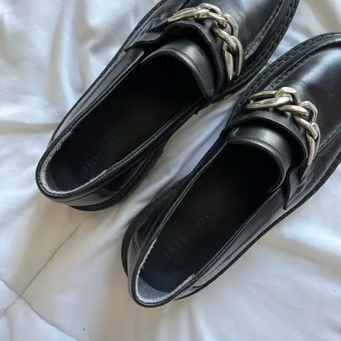 IRIS &INK Womens Chunky Chain Grunge Punk Preppy Casual Edgy Loafers 40 Black Size 8.5