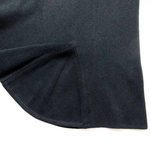 Ming Wang NWT Sleeveless Sheath in Black Godet Hem Knit Dress M