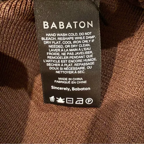 Babaton by Aritzia Sculpt Knit Squareneck Crop Top Women’s Large Chocolate Brown